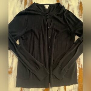J. Crew Women’s Black Caryn Button-Up Cardigan, Size Large!
